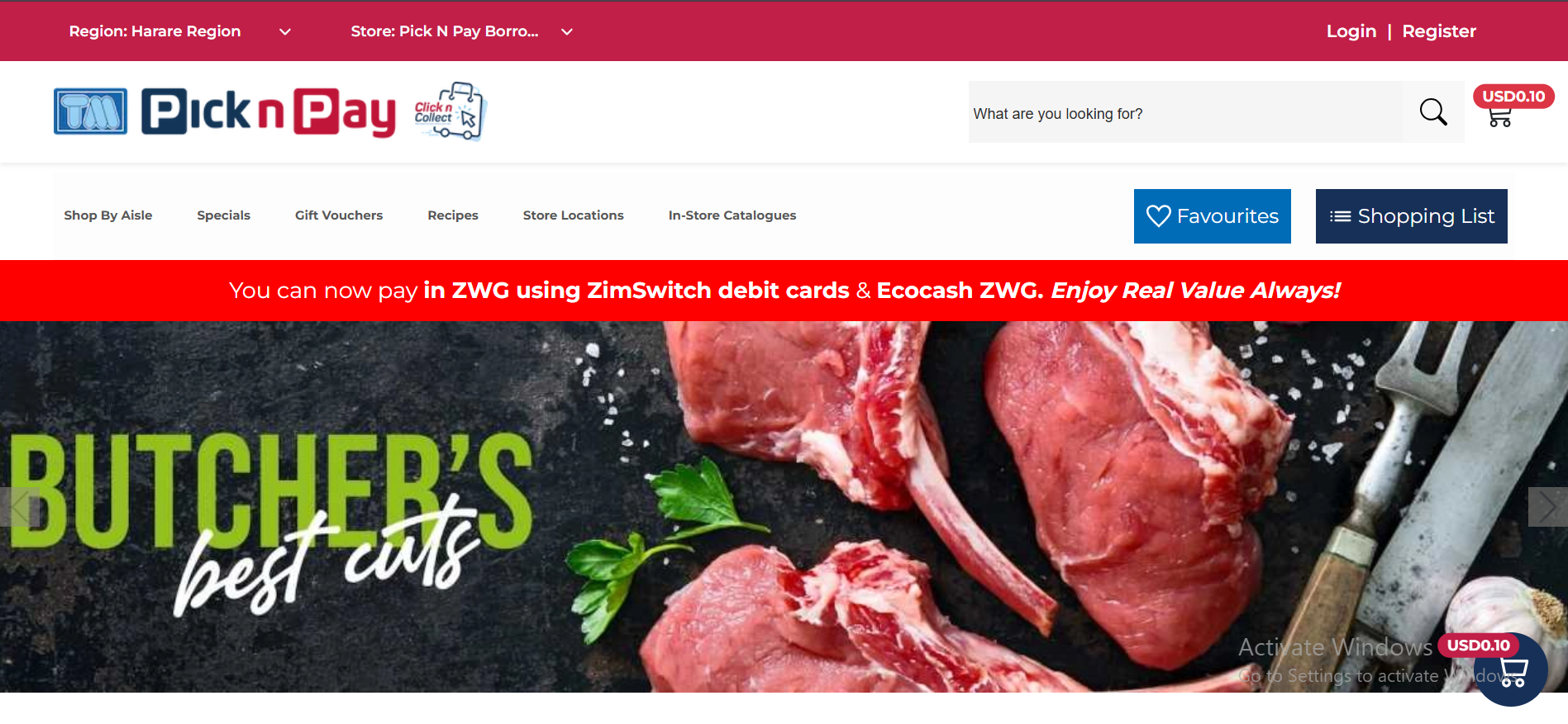 TM Pick n Pay e-commerce platform dashboard showing inventory management, order processing, and customer analytics interface